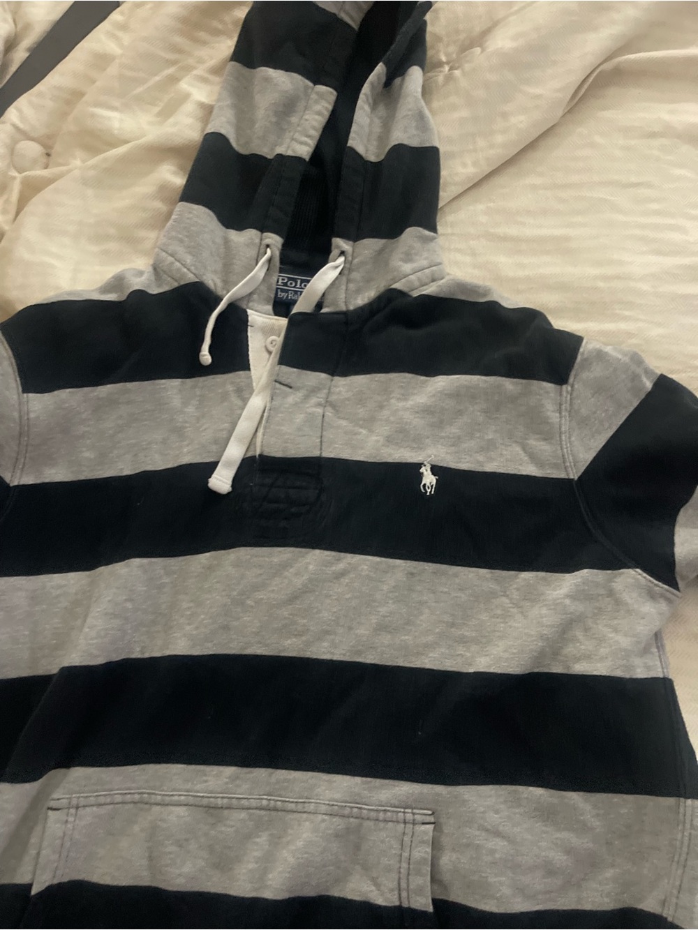 Ralph Lauren Black and Gray Hooded Pullover